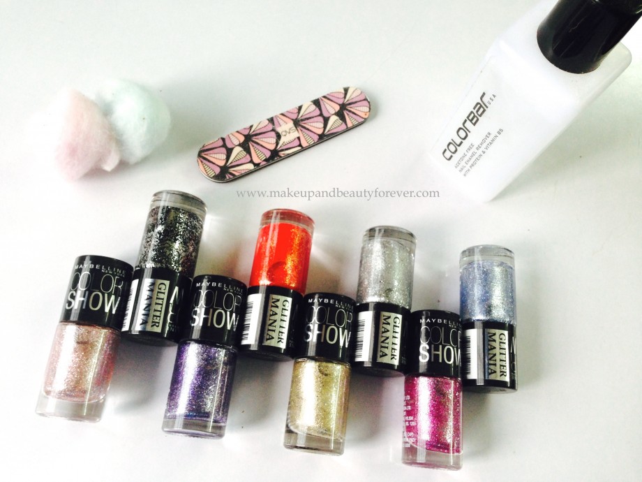All Maybelline ColorShow Glitter Mania Nail Paints Review, Photos and Swatches