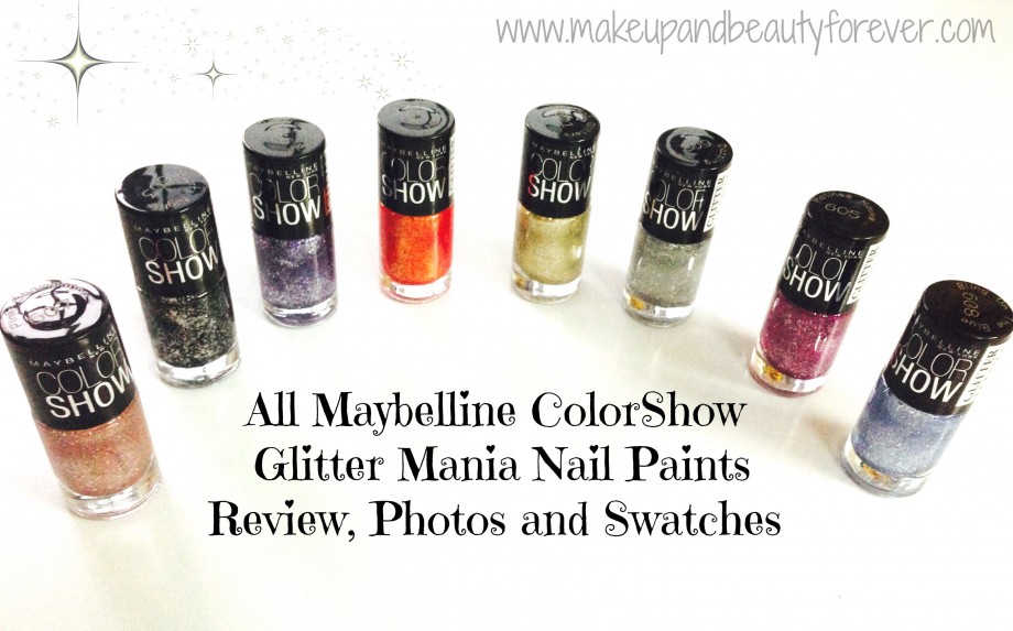 all maybelline colorshow glitter mania review photos and swatches