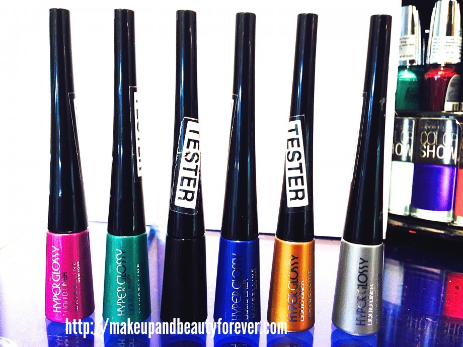All Maybelline Hyper Glossy Electrics Eyeliner Shades, Swatches, Price and Review