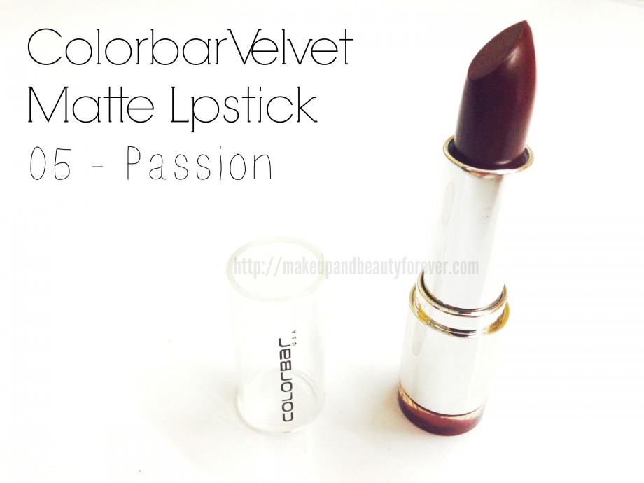 Colorbar Velvet Matte Lipstick – Passion Shade No. 5 Review