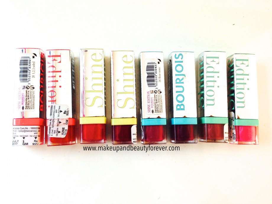 All Bourjois Shine Edition Lipsticks Shades, Swatches, Price and Details