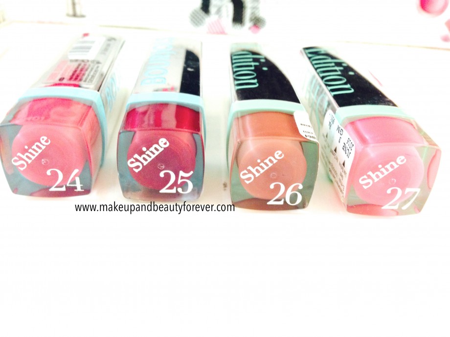 All Bourjois Shine Edition Lipsticks Shades, Swatches, Price and Details 24 25 26 27