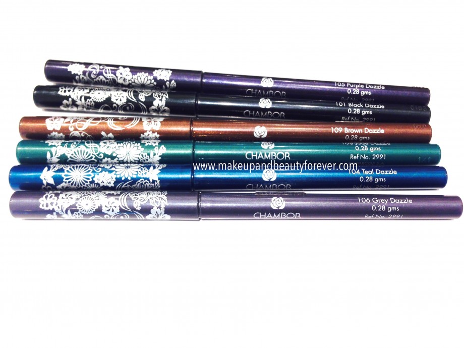All Chambor Geneva Dazzle Transfer Proof Smooth Eye Pencils Review, Shades, Swatches, Price and Details