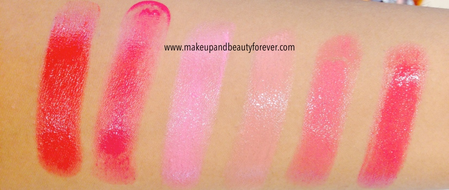 All Lakme Absolute Gloss Addict Lip Color Lipsticks Review, Shades, Swatches, Price Details India