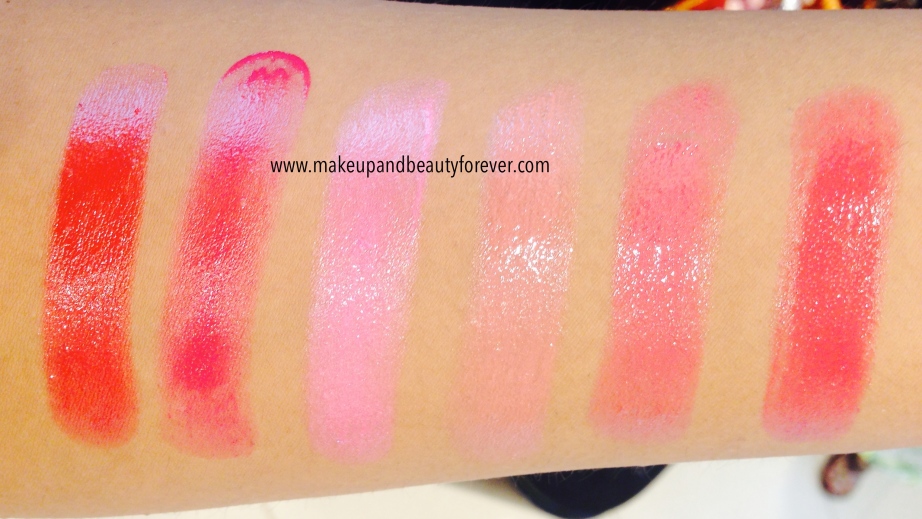 All Lakme Absolute Gloss Addict Lip Color Lipsticks Review, Shades, Swatches Price and Details