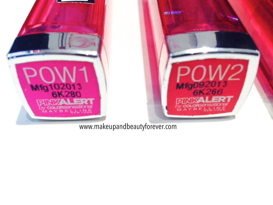 All Maybelline Pink Alert Color Sensational Lip Color Lipsticks POW1, POW 2, POW 3, POW 4 Review