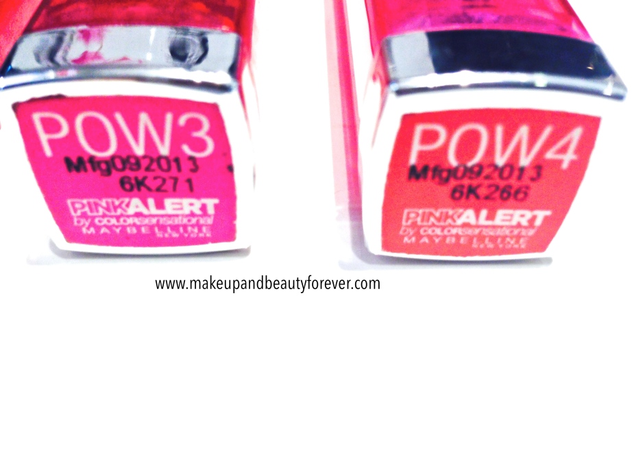 All Maybelline Pink Alert Lip Color Lipsticks POW1, POW 2, POW 3, POW 4 Review