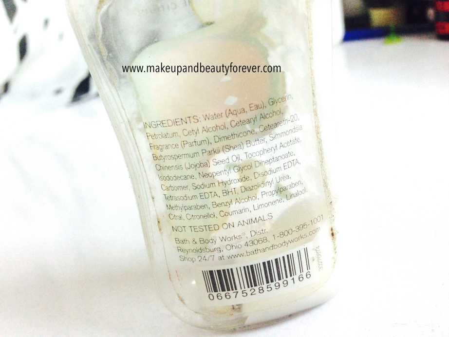 Bath and Body Works Peach Citrus Body Lotion Review Ingredients
