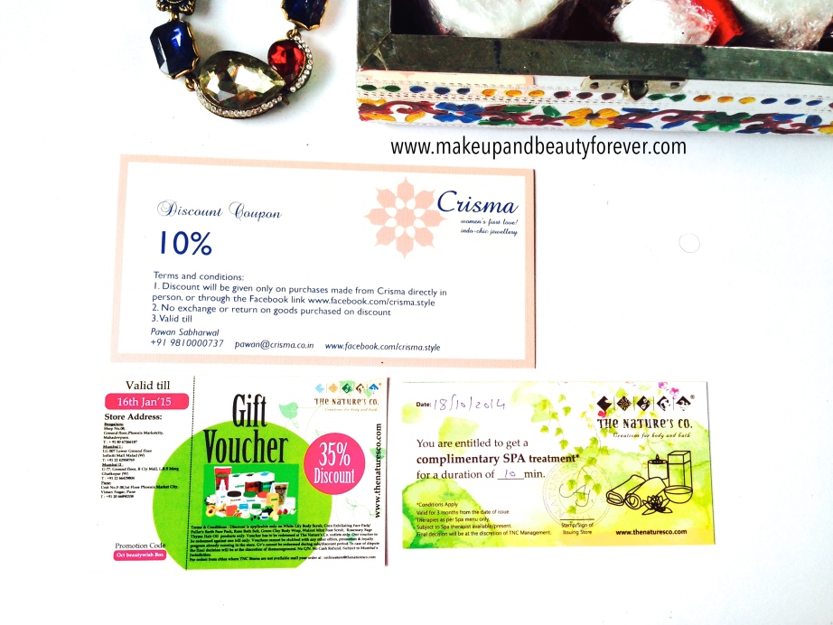 Beauty Wish Box October 2014 - Bridal Bliss by The Nature's Co voucher