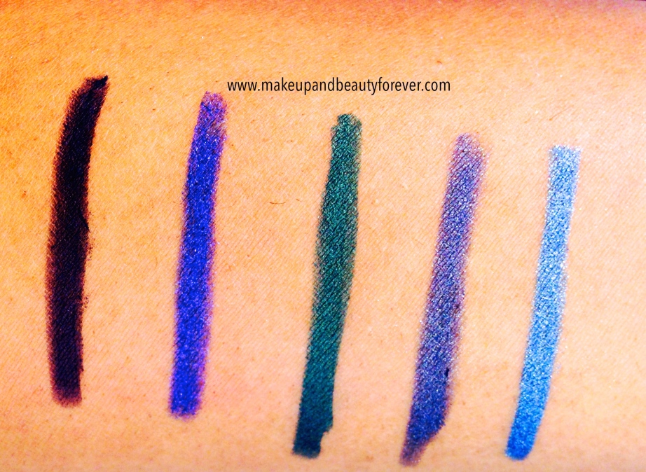 Lakme Absolute Forever Silk Eye Liner Gypsy Green Lakme Absolute Forever Silk Eye Liner Blue Cosmic  Lakme Absolute Forever Silk Eye Liner Electric Violet