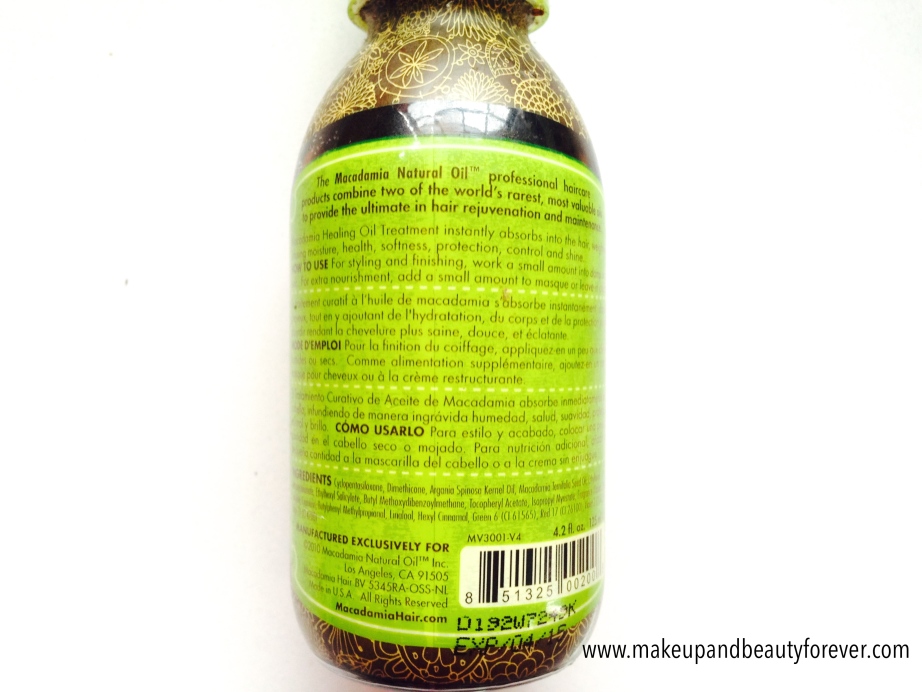 Macadamia Natural Oil Healing Oil Treatment Review price India