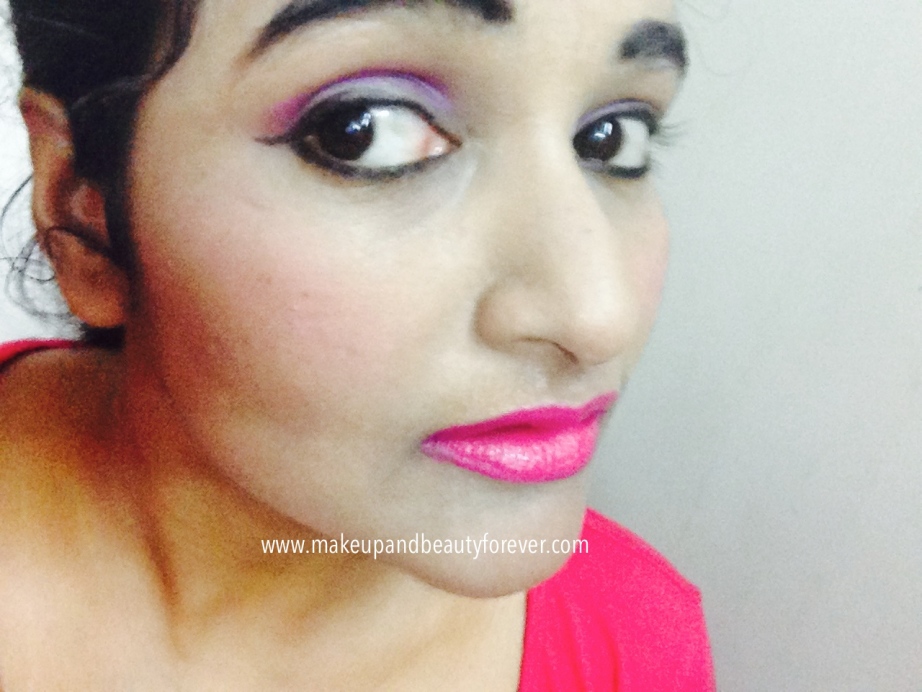Maybelline ColorShow Lipstick Fuchsia Flare 110 Review Swatch Price FOTD