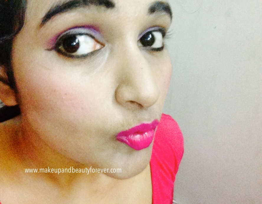 Maybelline ColorShow Lipstick Fuchsia Flare 110 Review, Swatch, Price, FOTD Astha