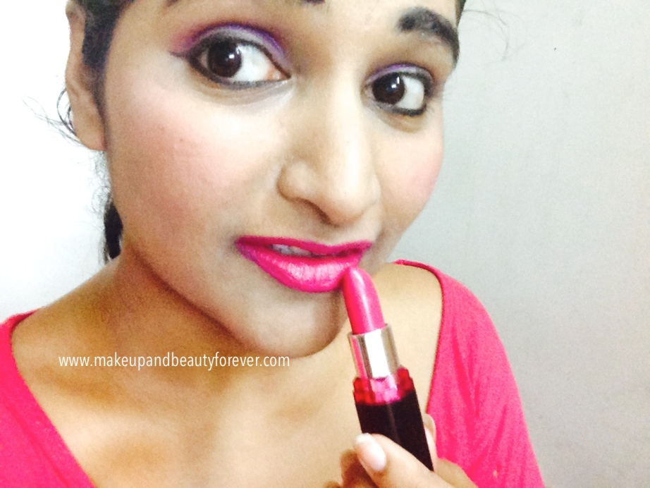 Maybelline ColorShow Lipstick Fuchsia Flare 110 Review, Swatch, Price, FOTD Astha