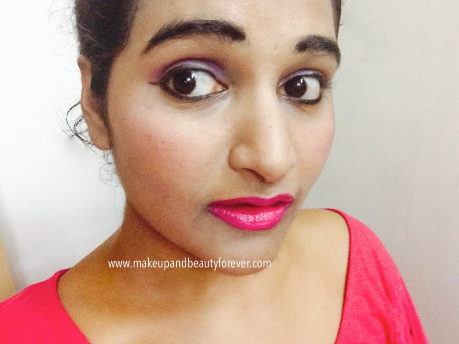 Maybelline ColorShow Lipstick Fuchsia Flare 110 Review Swatch Price FOTD Astha MBF
