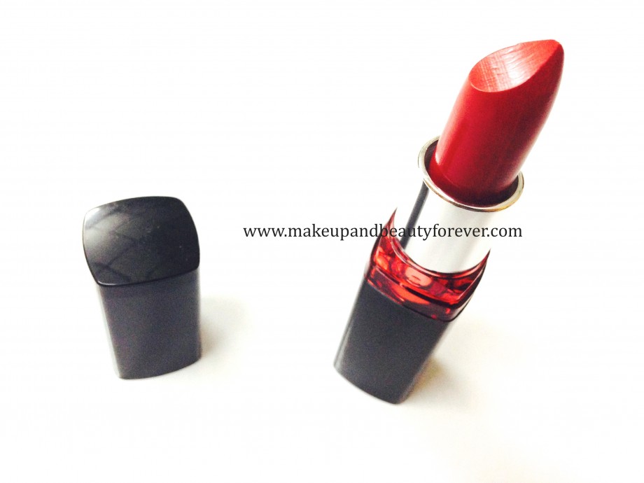 Maybelline ColorShow Lipstick Red Rush 211 Review, Swatch, Price, FOTD lipcolors