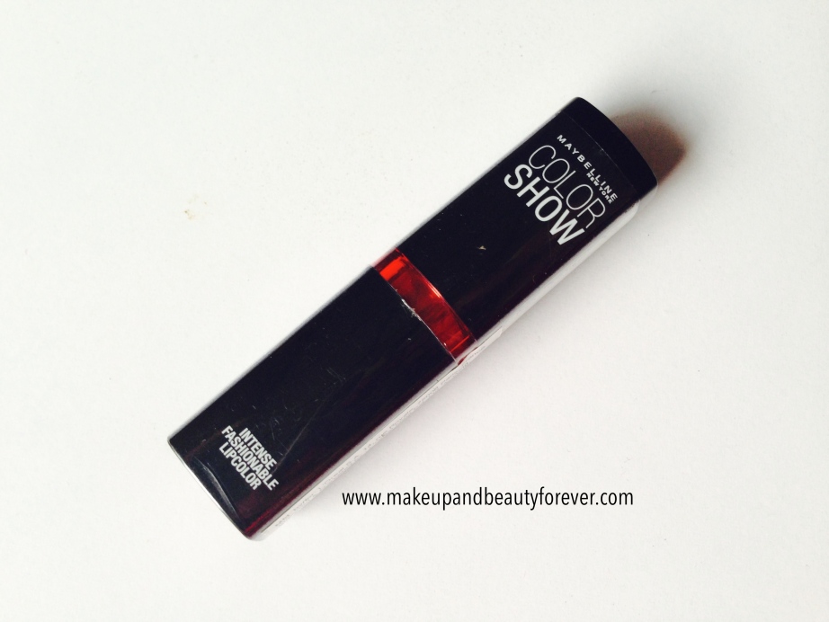 Maybelline ColorShow Lipstick Ruby Twilight 208 Review Swatch Price FOTD India