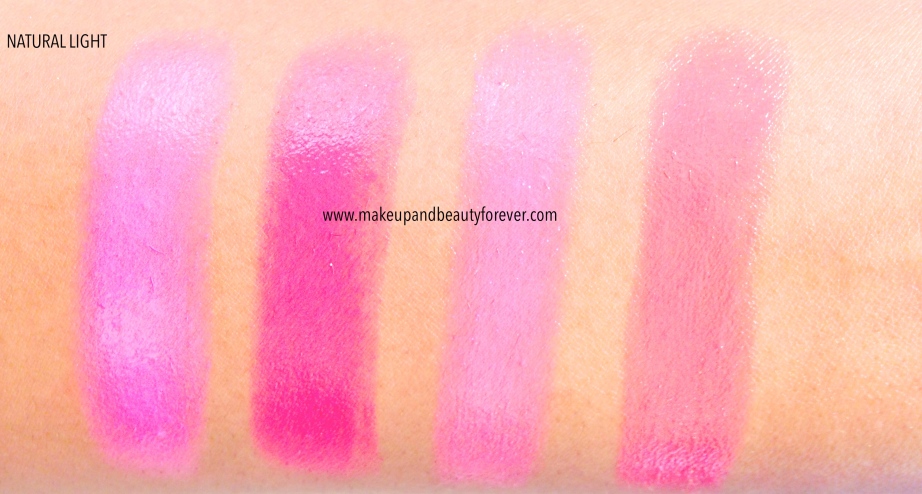 Maybelline Pink Alert Lipsticks POW1, POW 2, POW 3, POW 4 Review, Shades, Swatches