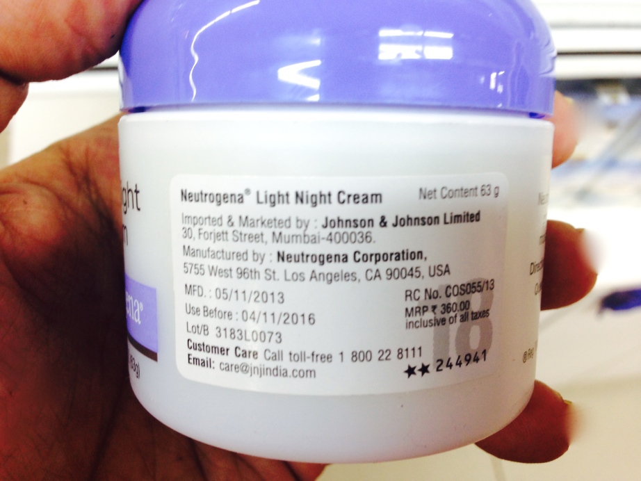 Neutrogena Light Night Cream Review India