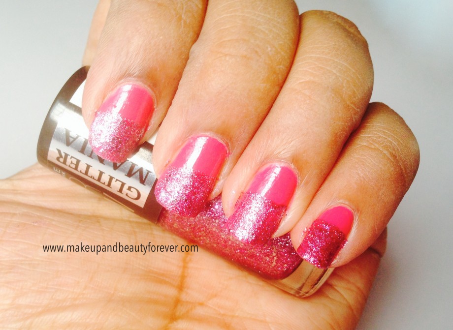 Pink and Black Glitter Festive Nail Art Tutorial 11