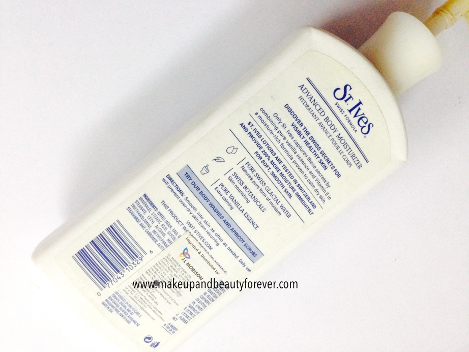 ST. Ives Swiss Vanilla Advanced Body Moisturizer Review 2