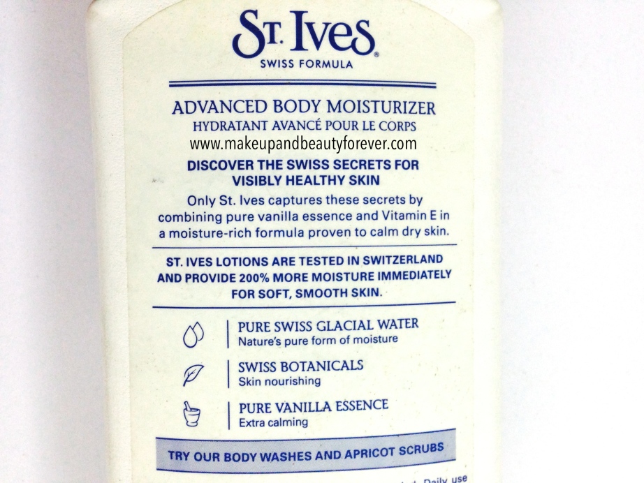 ST. Ives Swiss Vanilla Advanced Body Moisturizer Review 3
