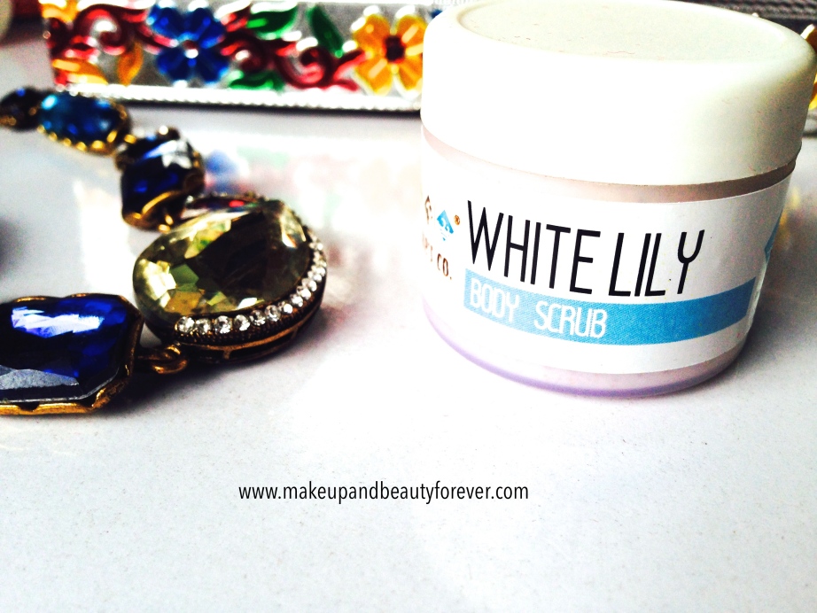 The Nature's Co White Lily body scrub in beauty wish box bridal bliss