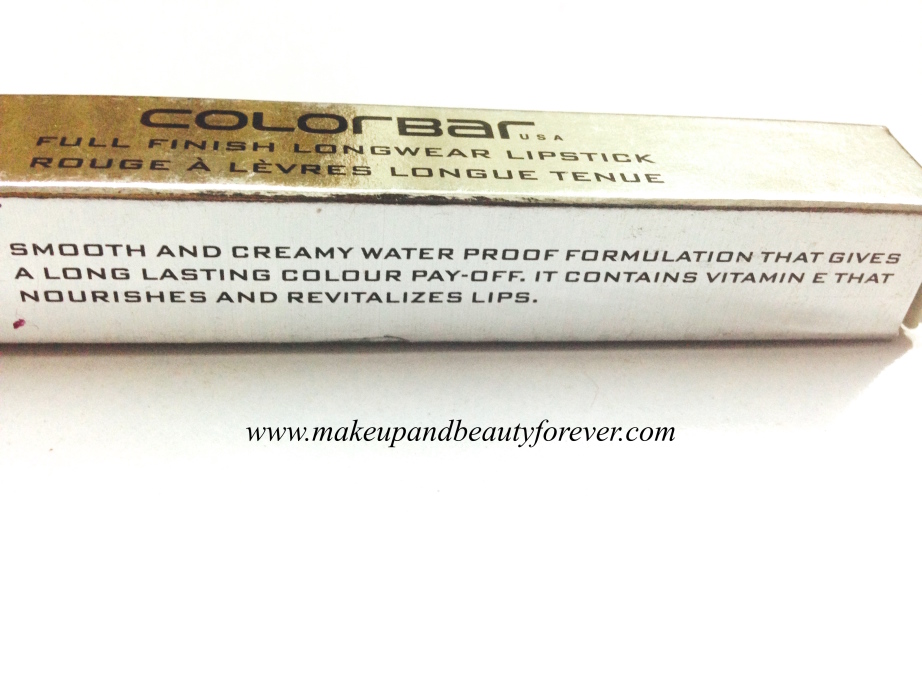 Colorbar Full Finish Long Wear Lipstick Get Ready 11 Review, Swatch, FOTD 4