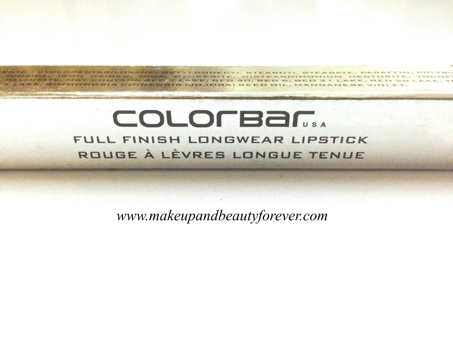 Colorbar Full Finish Long Wear Lipstick Get Ready 11 Review, Swatch, FOTD 9