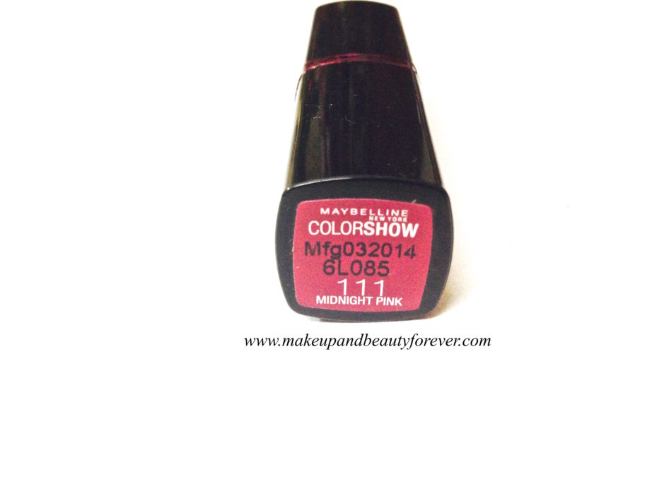 Maybelline ColorShow Lipstick Midnight Pink 111 Review, Swatch Price FOTD