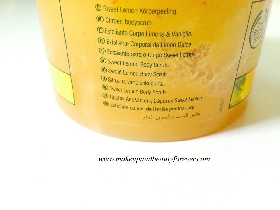 The Body Shop Tendre Citron Exfoliant Corporel : The Body Shop Sweet Lemon Body Scrub