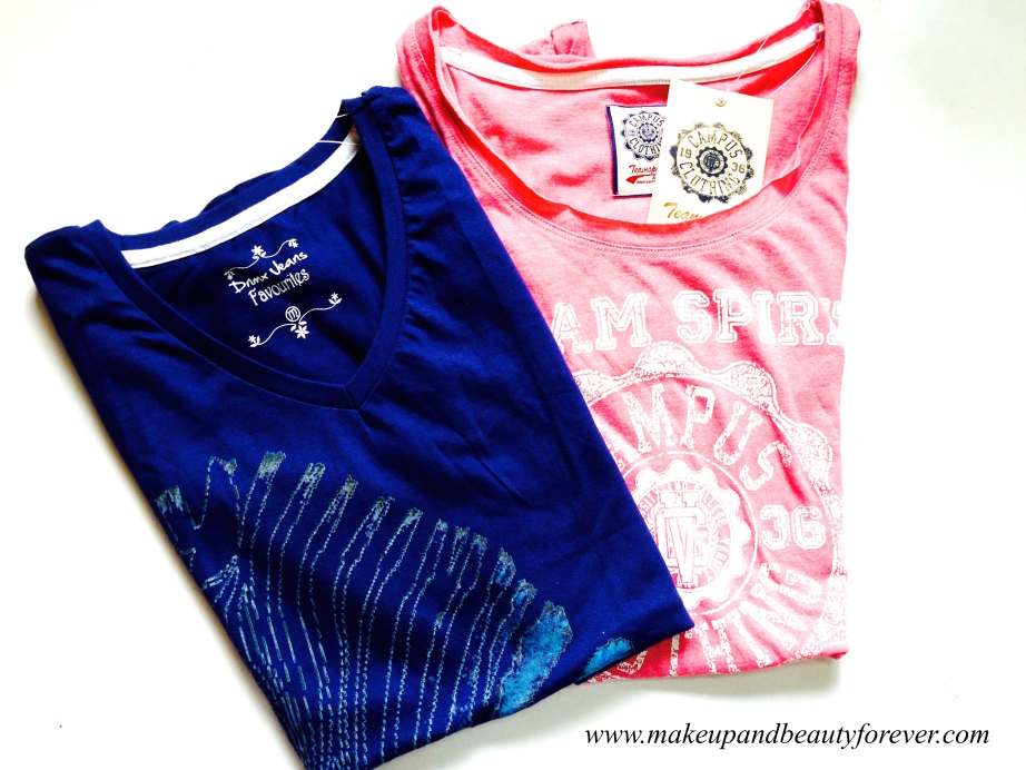 Blue and Pink Casual Tops