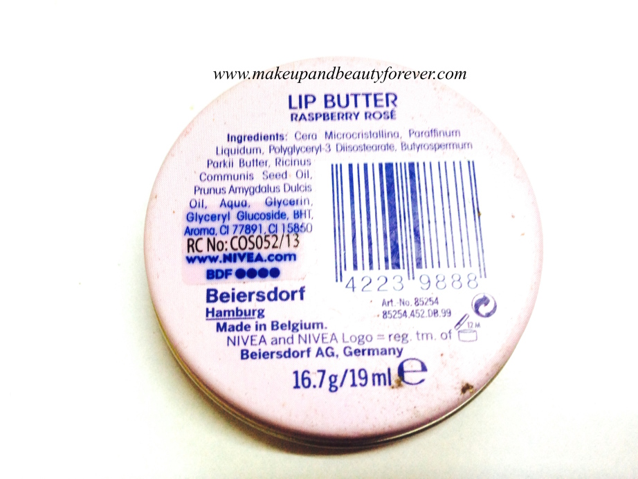 Nivea Lip Butter Raspberry Rose Review MBF India