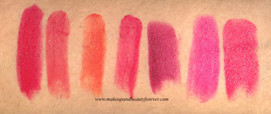 Loreal Pure red star collection pure scarleto, pure brick, pure fire, pure vermeil, pure garnet, pure amaranthe, pure rogue shade swatch swatches price details