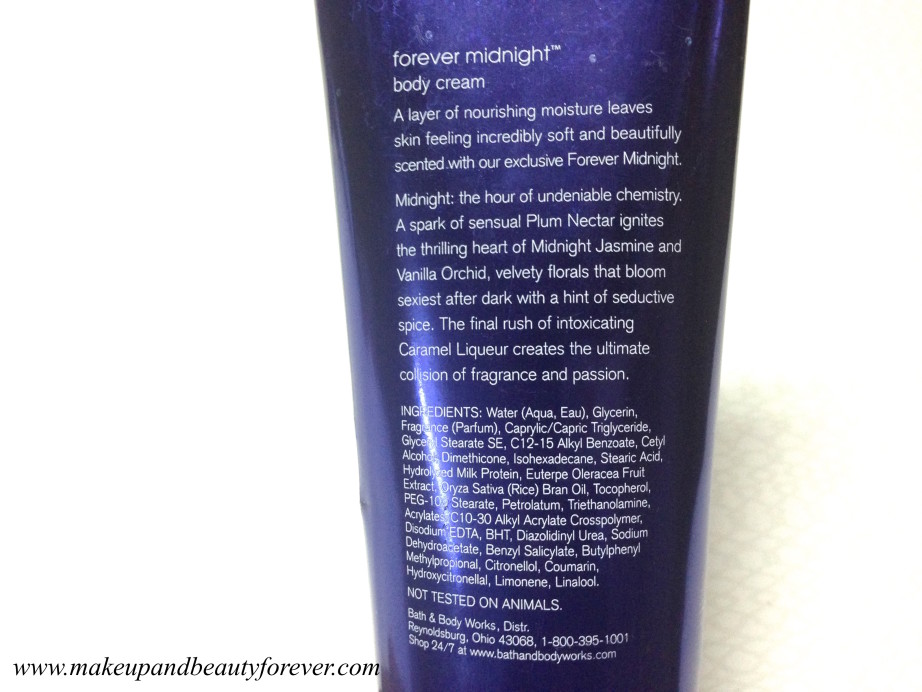 Bath & Body Works Forever Midnight Body Cream Review about