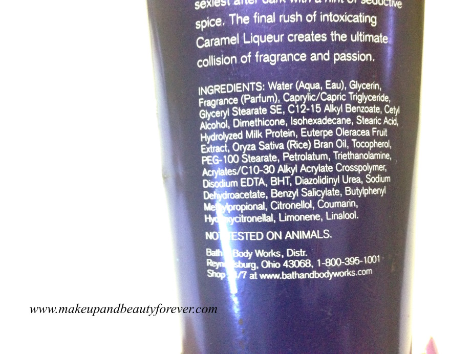 Bath & Body Works Forever Midnight Body Cream Review ingredients