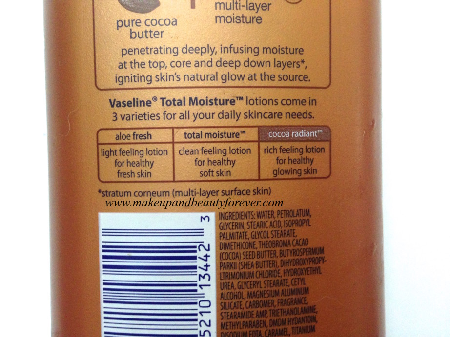 Vaseline Total Moisture Cocoa Glow Radiant Body Lotion Review 3