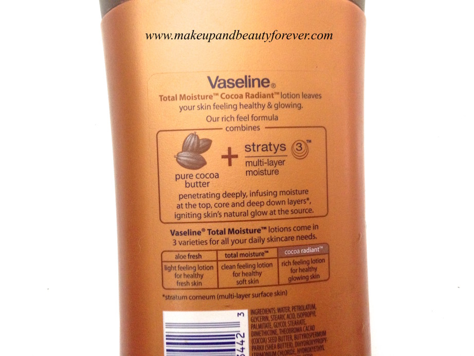 Vaseline Total Moisture Cocoa Glow Radiant Body Lotion Review about