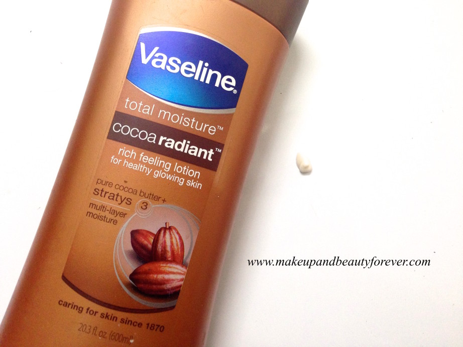 Vaseline Total Moisture Cocoa Glow Radiant Body Lotion Review swatch