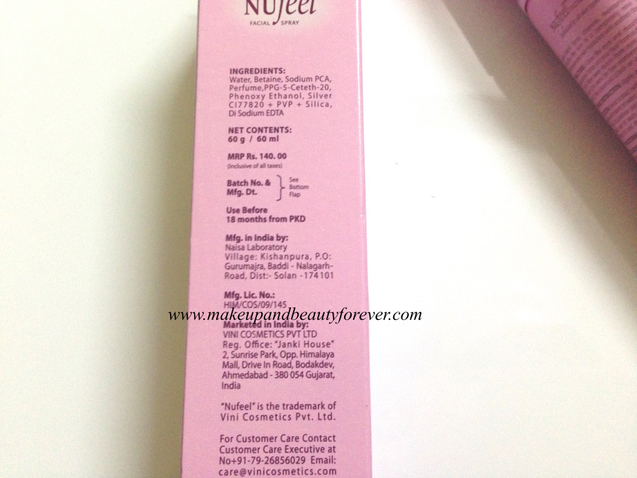 Nufeel Facial Spray for Women Review 3