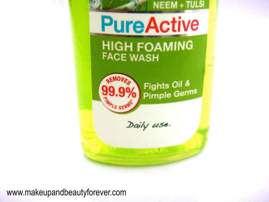 Garnier Pure Active Neem and Tulsi High Foaming Face Wash Review 1