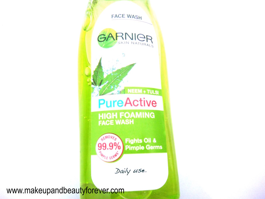 Garnier Pure Active Neem and Tulsi High Foaming Face Wash Review MBF