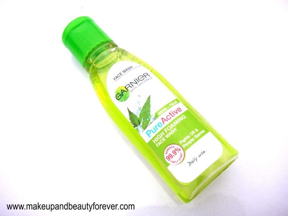 Garnier Pure Active Neem and Tulsi High Foaming Face Wash Review MBF India