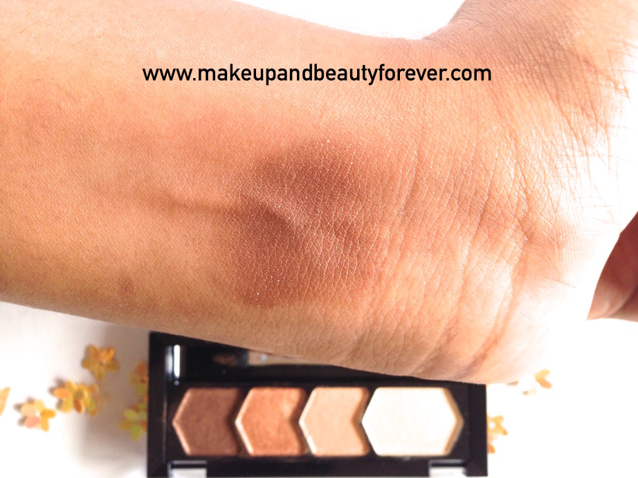 Maybelline Eyestudio Diamond Glow Eye Shadow Quad 01 Copper Brown Review Swatches Price Details Astha MBF