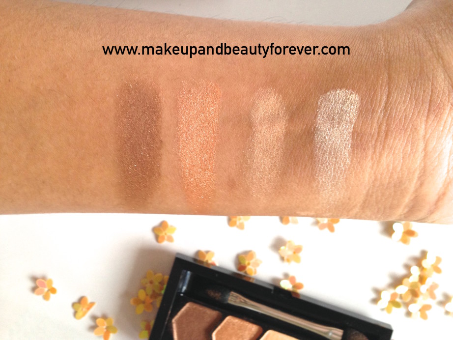 Maybelline Eyestudio Diamond Glow Eye Shadow Quad 01 Copper Brown Review Swatches Price Details MBF India
