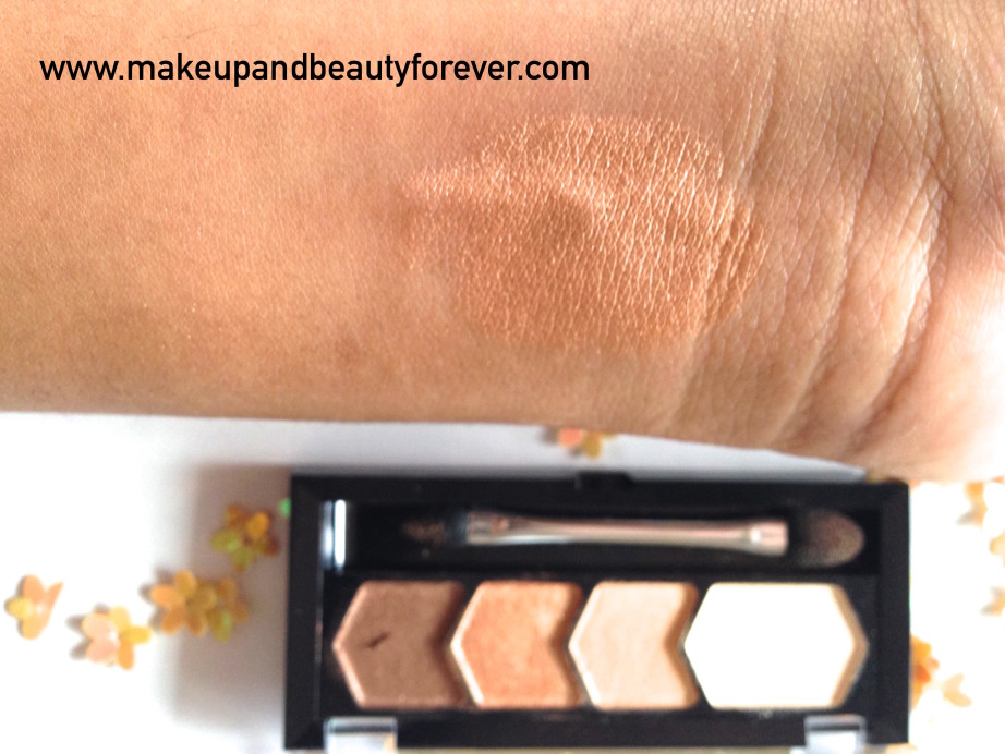 Maybelline Eyestudio Diamond Glow Shadow Quad 01 Copper Brown Review Swatches Price Details