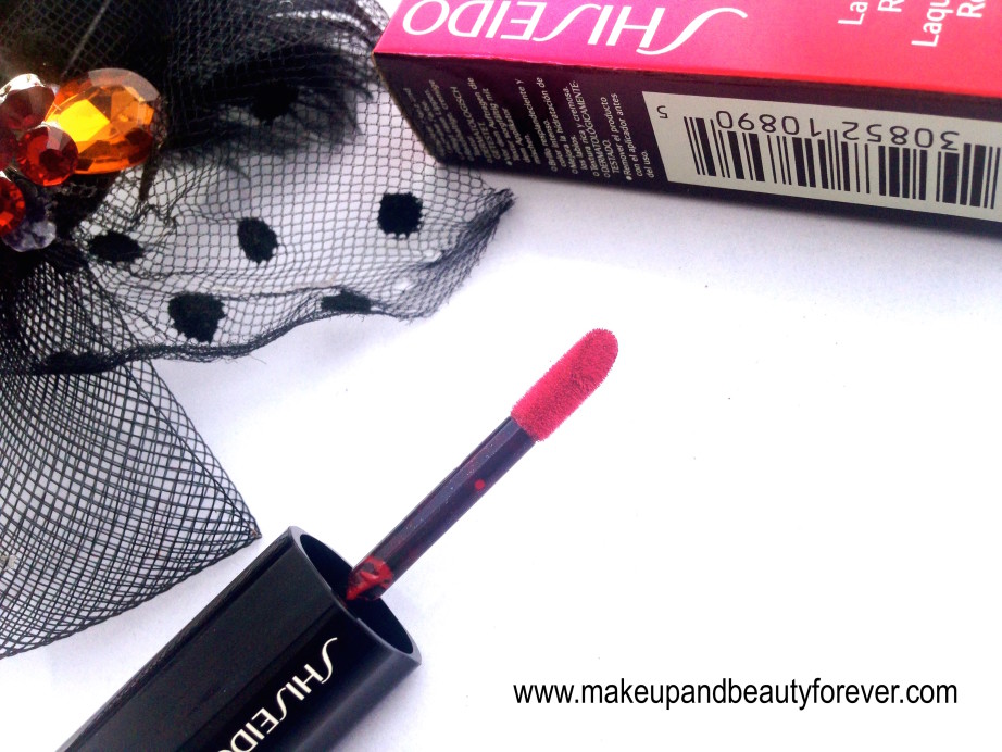 Shiseido Lacquer Rouge Liquid Lipstick Drama RD 501 Review Swatches Price FOTD 2