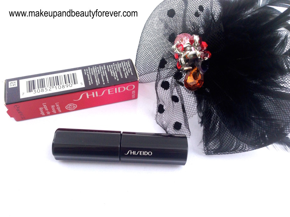 Shiseido Lacquer Rouge Liquid Lipstick Drama RD 501 Review Swatches Price India Beauty Blog