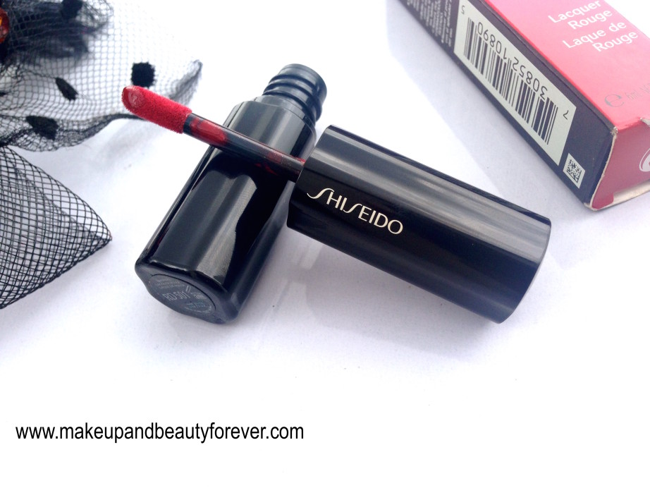 Shiseido Lacquer Rouge Liquid Lipstick Drama RD 501 Review Swatches Price LOTD
