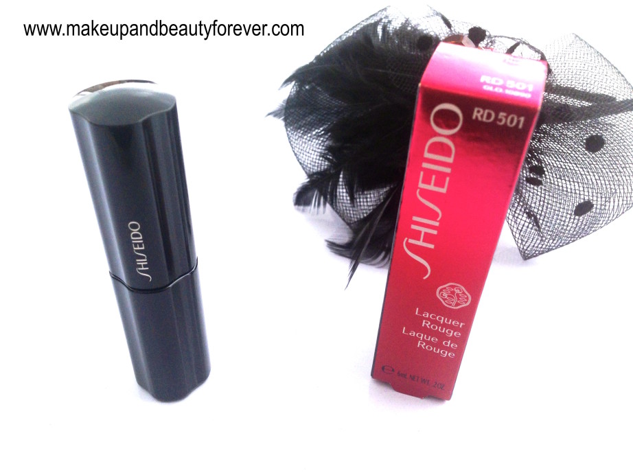 Shiseido Lacquer Rouge Liquid Lipstick Drama RD 501 Review, Swatches, Price and FOTD